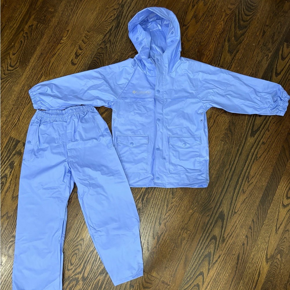 Columbia Sportswear Periwinkle Blue S Youth Waterproof Hooded Jacket Pants Set